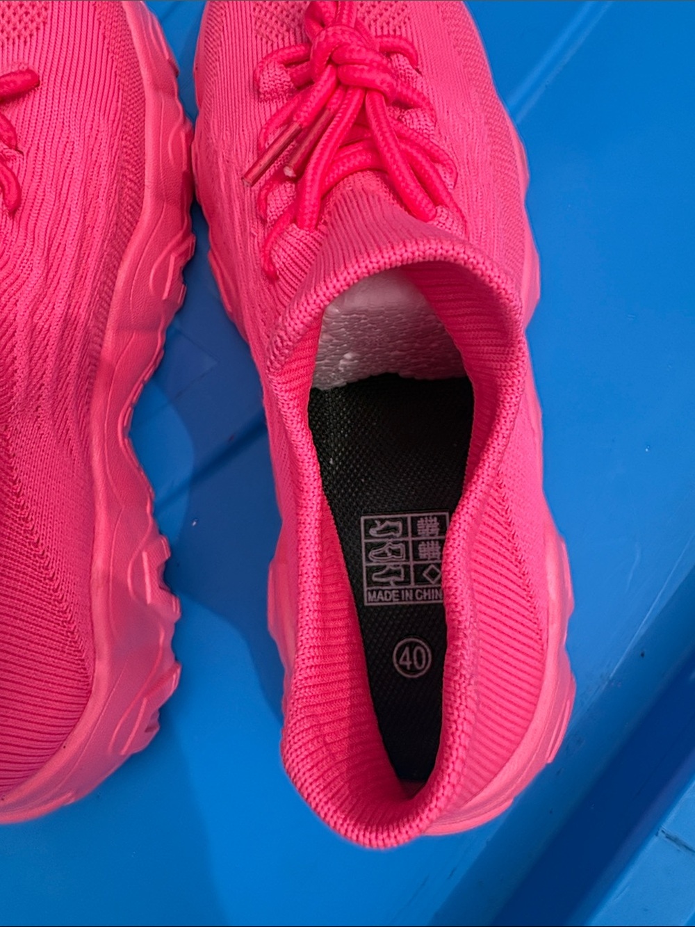 Hot Pink Knit Slip-On Sneakers - Picture 5 of 6